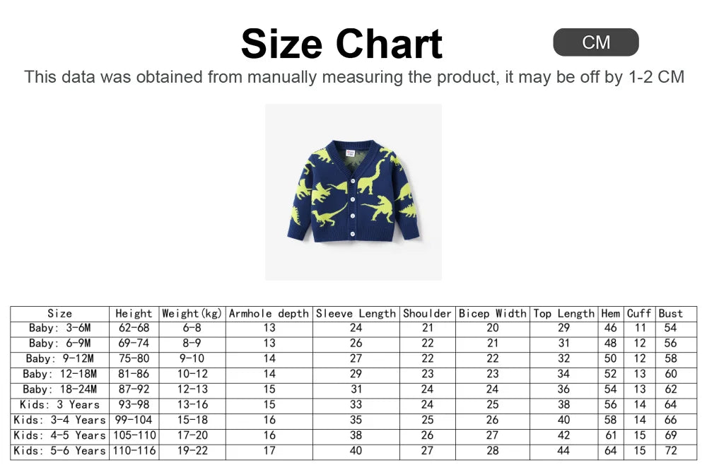 PatPat Toddler Dinosaur Knitted Sweater