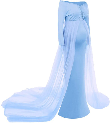 Sepzay Off-Shoulder Maternity Maxi Dress