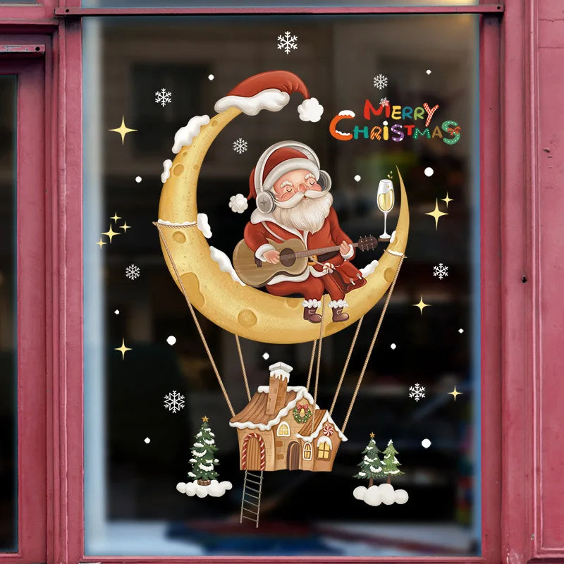 Cartoon Christmas Window Stickers