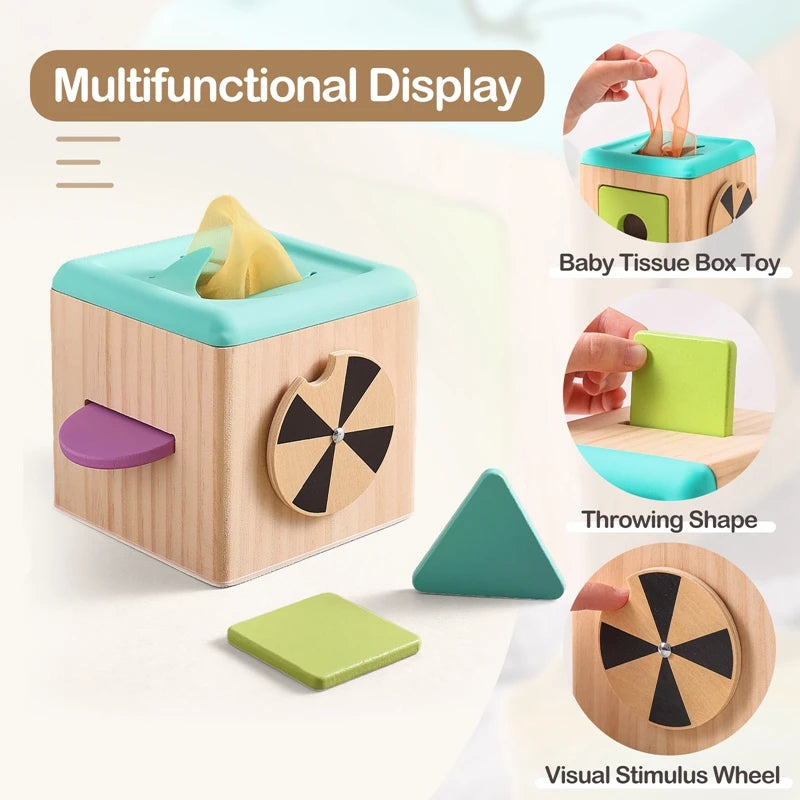 Montessori Wooden Magic Tissue Box