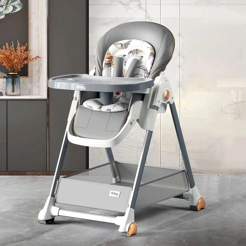 3 in 1 Foldable Baby High Chair with Removable Seat and Tray