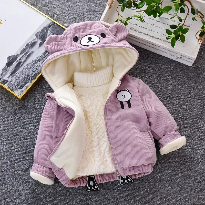 Thick Winter Bear Fleece Jacket for Kids