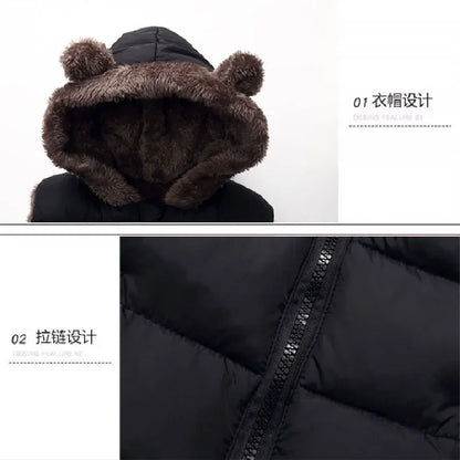 Thick Cotton Hooded Vest Jackets for Kids