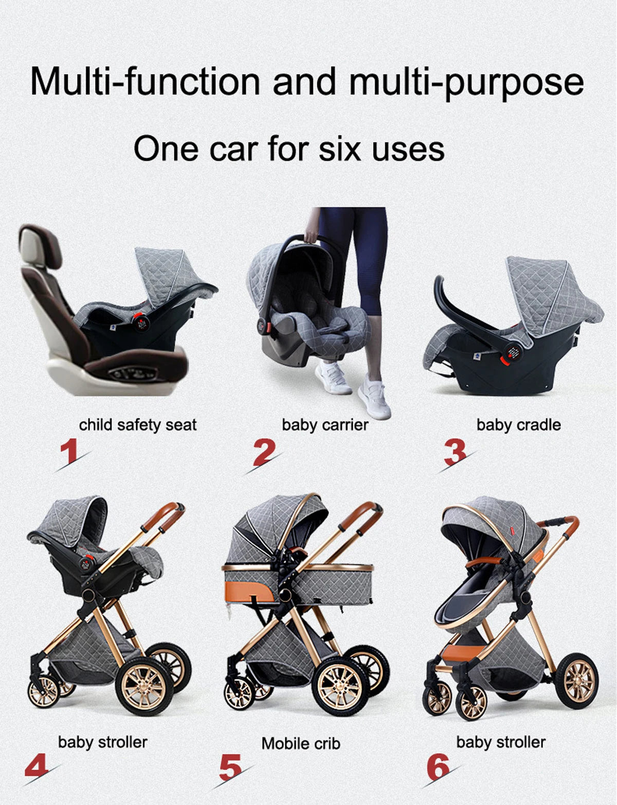 Luxury 3-in-1 Travel Pram