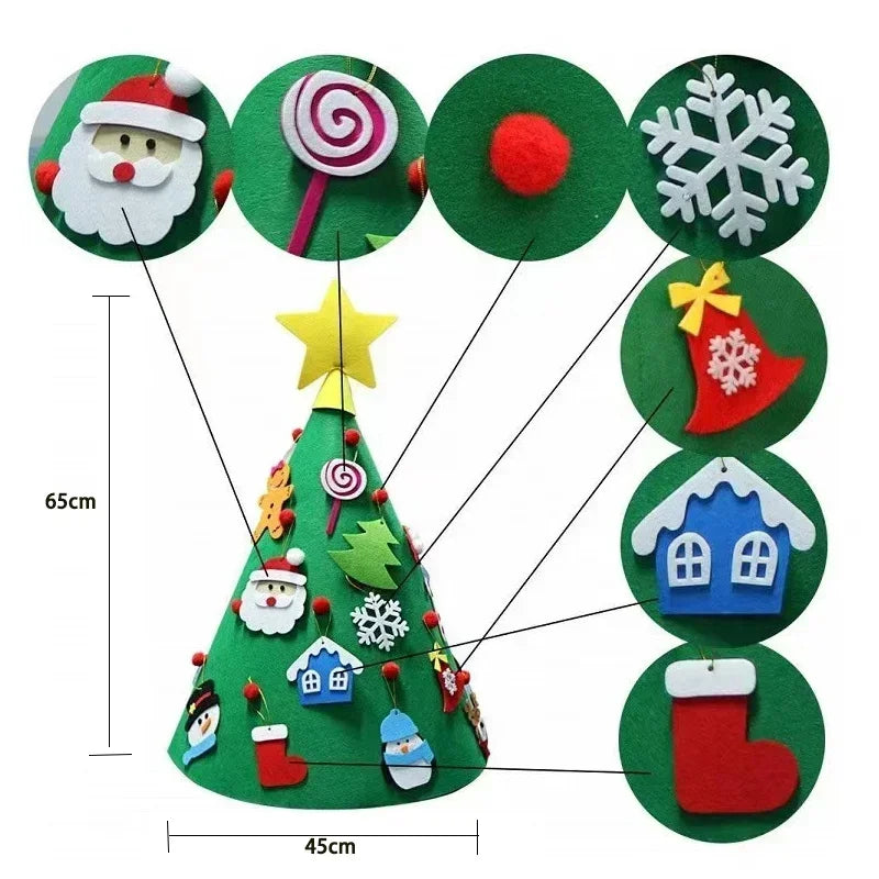 Kid DIY Felt Merry Christmas Decorations