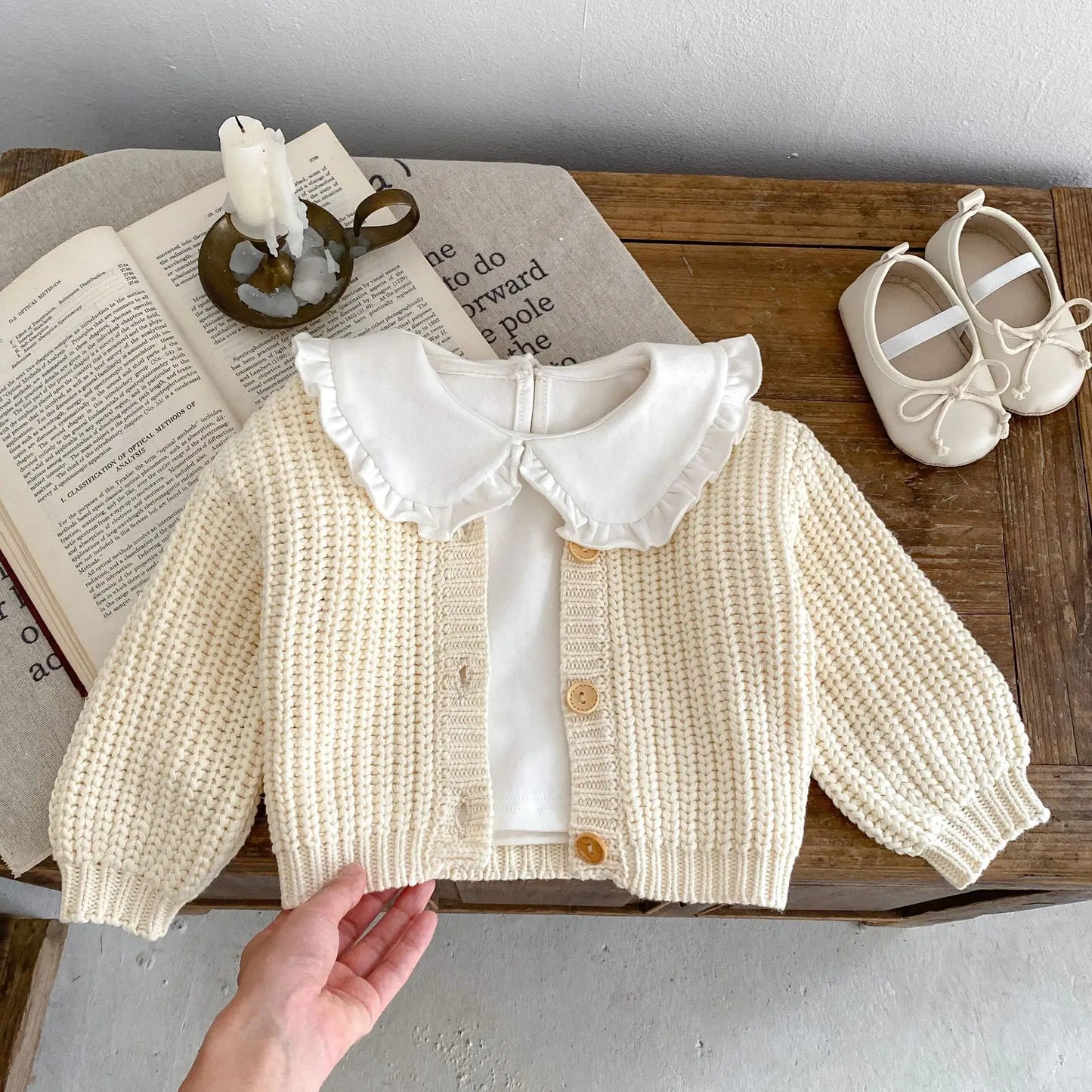 Autumn V-Neck Baby Cardigan