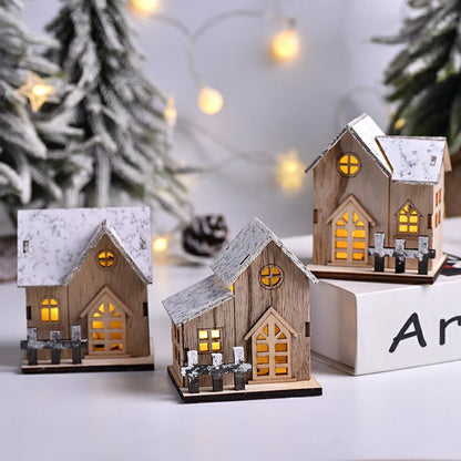 Christmas LED Wooden House Ornaments