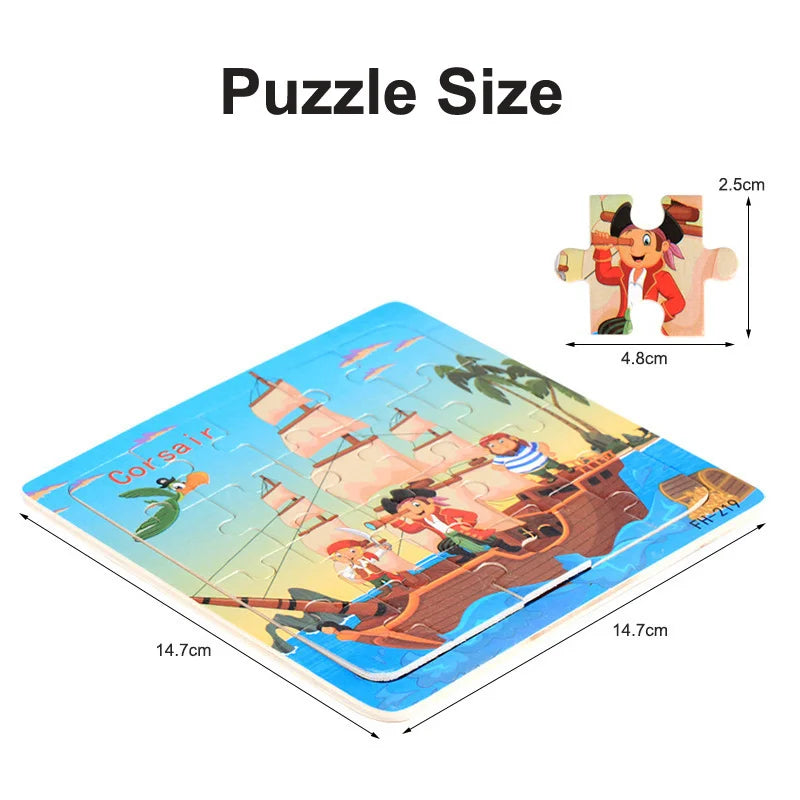 Wooden 3D Animal Vehicle Puzzle