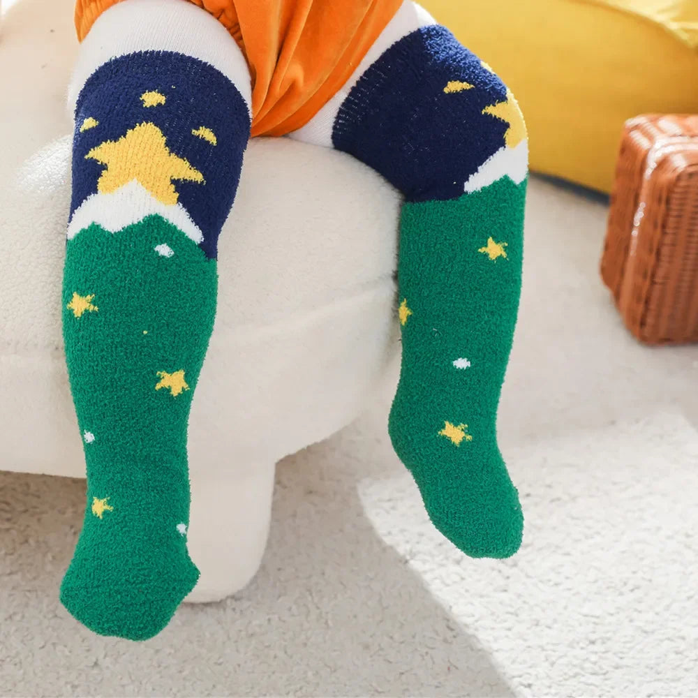 Adorable Coral Velvet Christmas Stockings for Kids