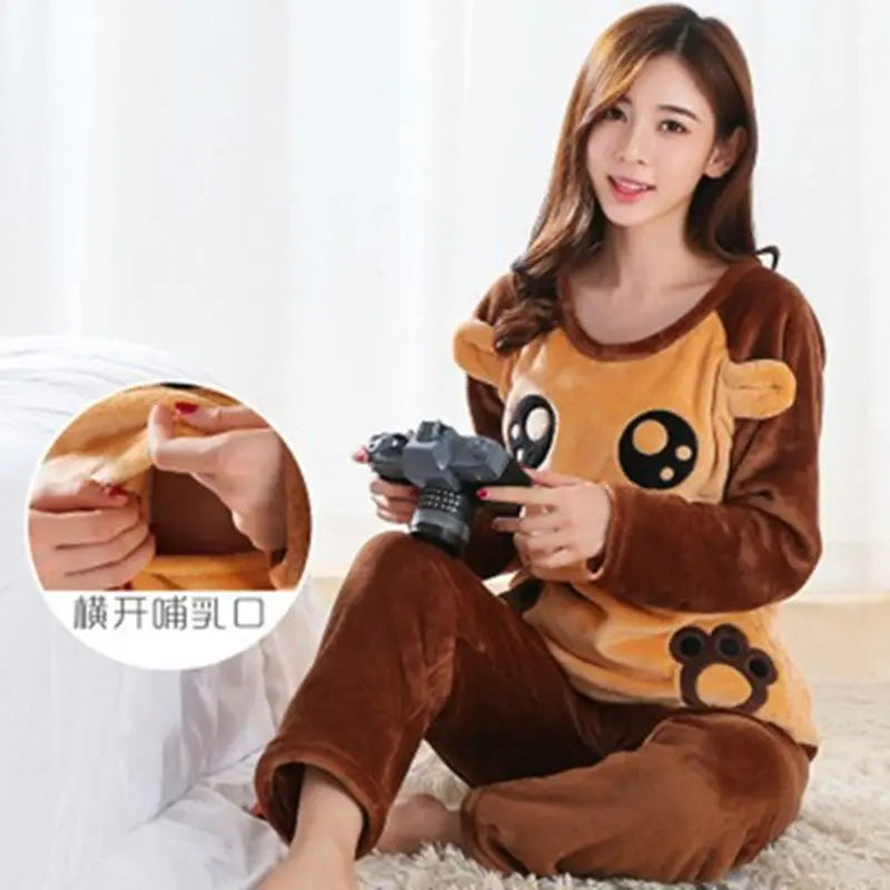 Autumn Long Sleeve Maternity Pajama Set