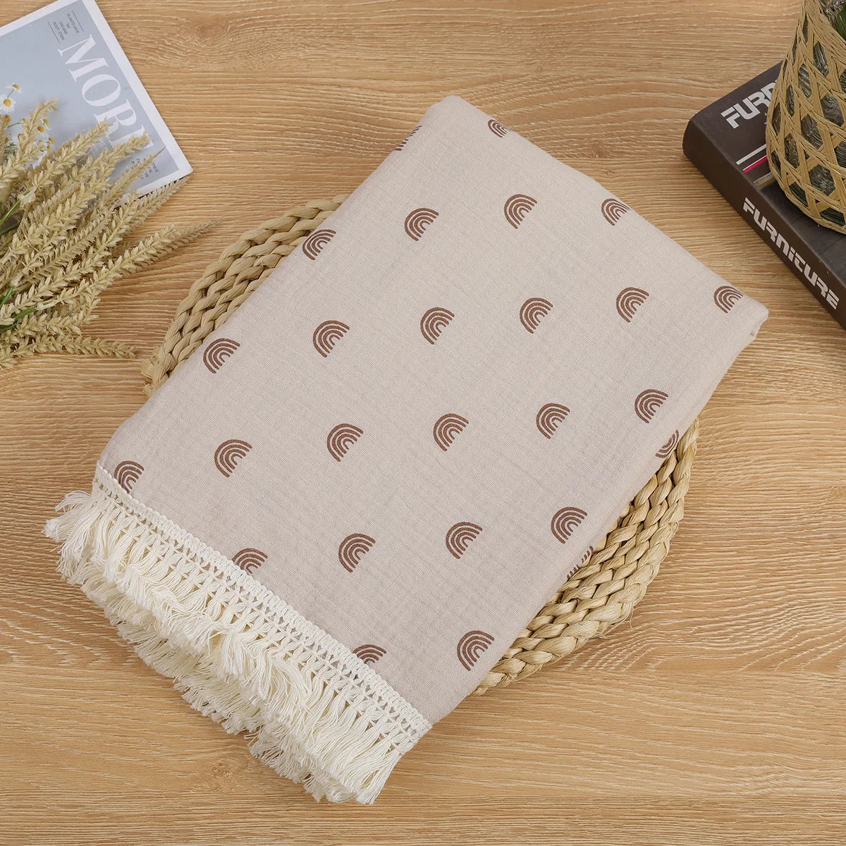 Cute Bear Muslin Squares Cotton Baby Blanket