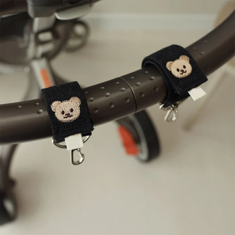 Bear Cotton 2Pcs Baby Stroller Hooks