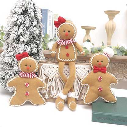 Christmas New Year Plush Gingerbread Man Ornament