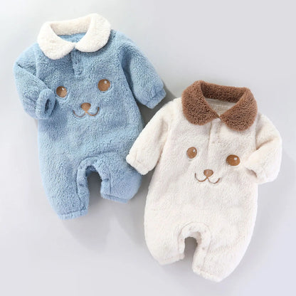 Fleece Cartoon Bear Jumpsuit