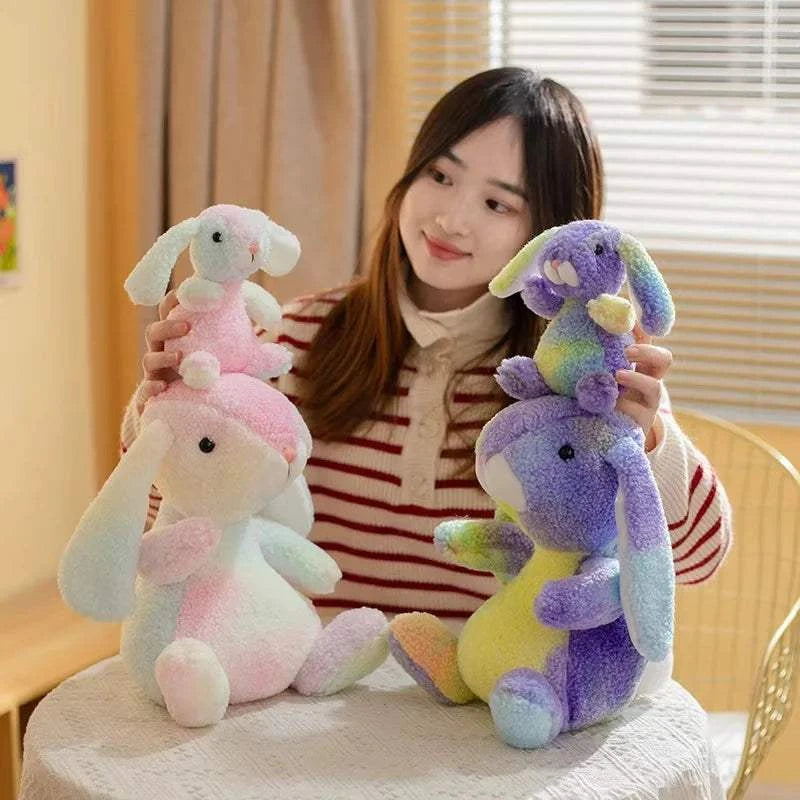 Lovely Long-eared Rainbow Colorful Rabbit Plush Toys