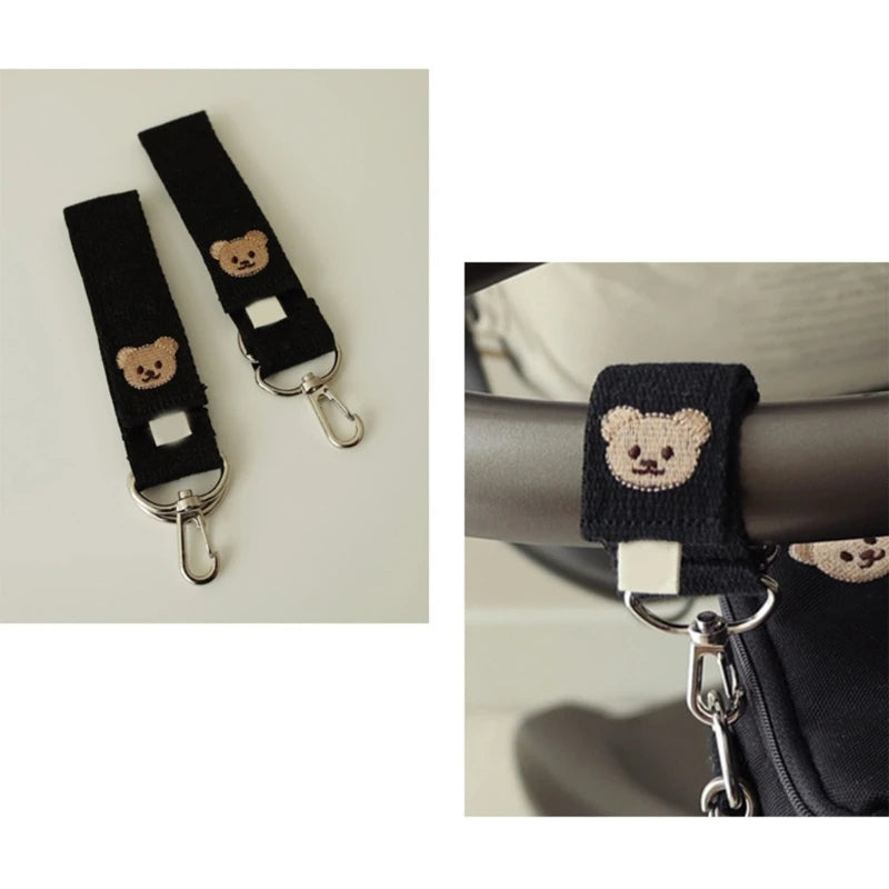 Bear Cotton 2Pcs Baby Stroller Hooks