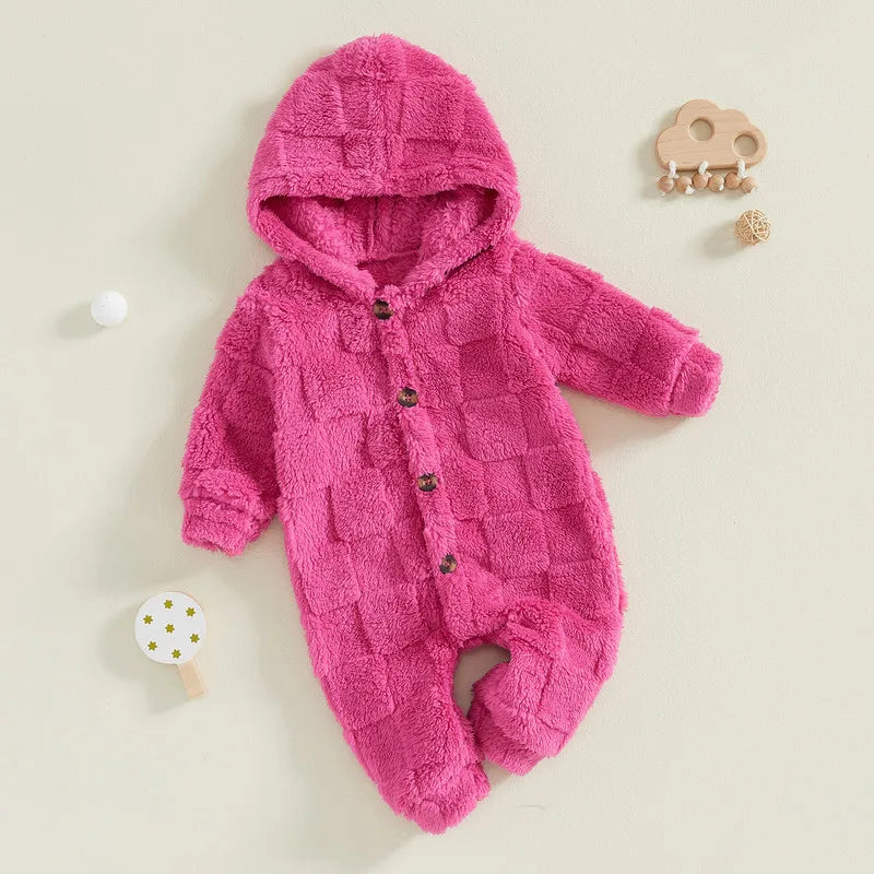 Fleece Baby Hooded Romper