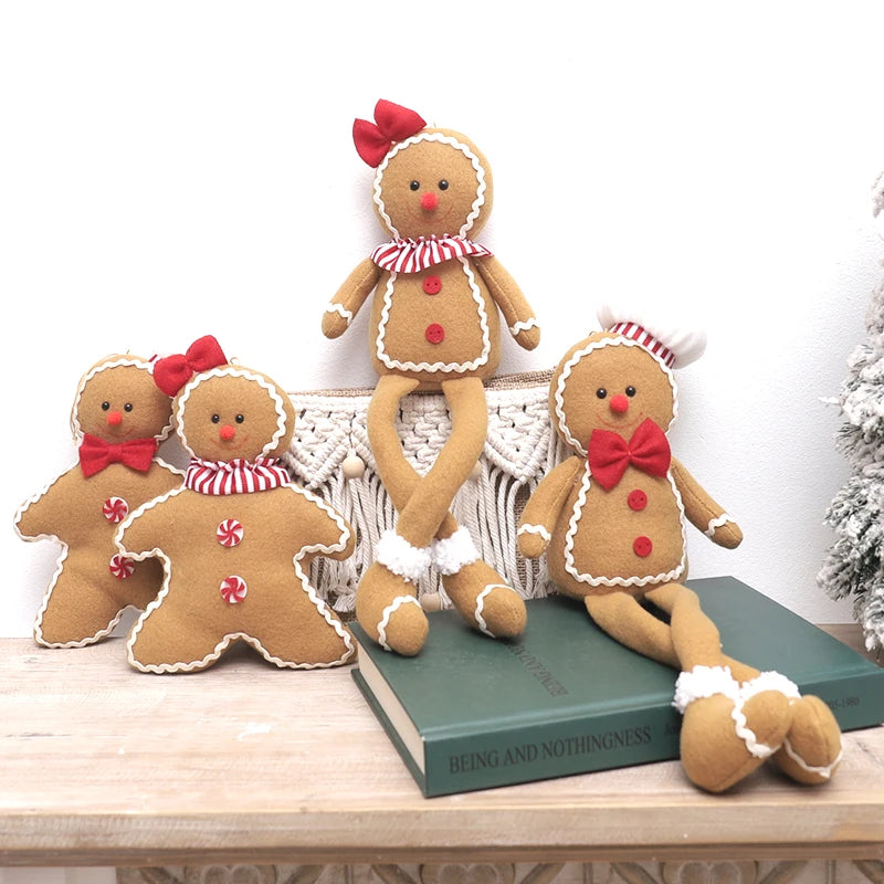 Christmas New Year Plush Gingerbread Man Ornament