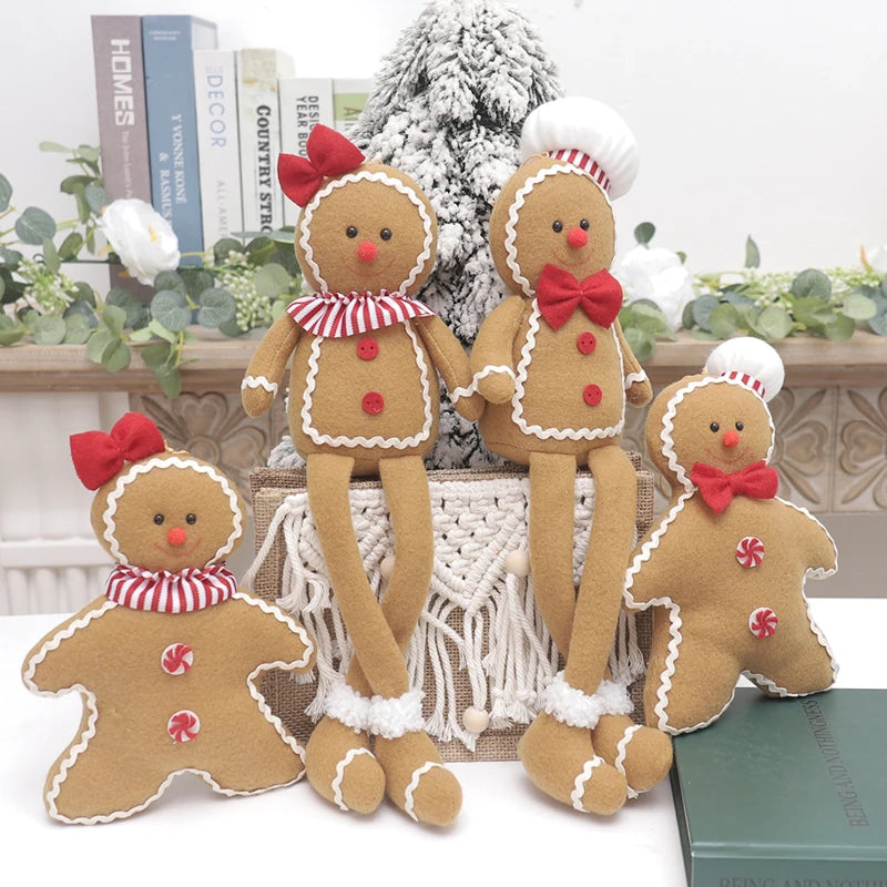 Christmas New Year Plush Gingerbread Man Ornament