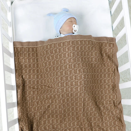 Cotton Knit Plaid Stroller Swaddle