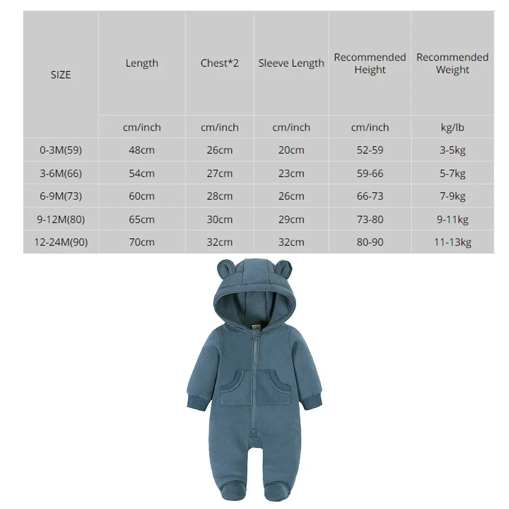 Newborn Baby Winter Warm Romper