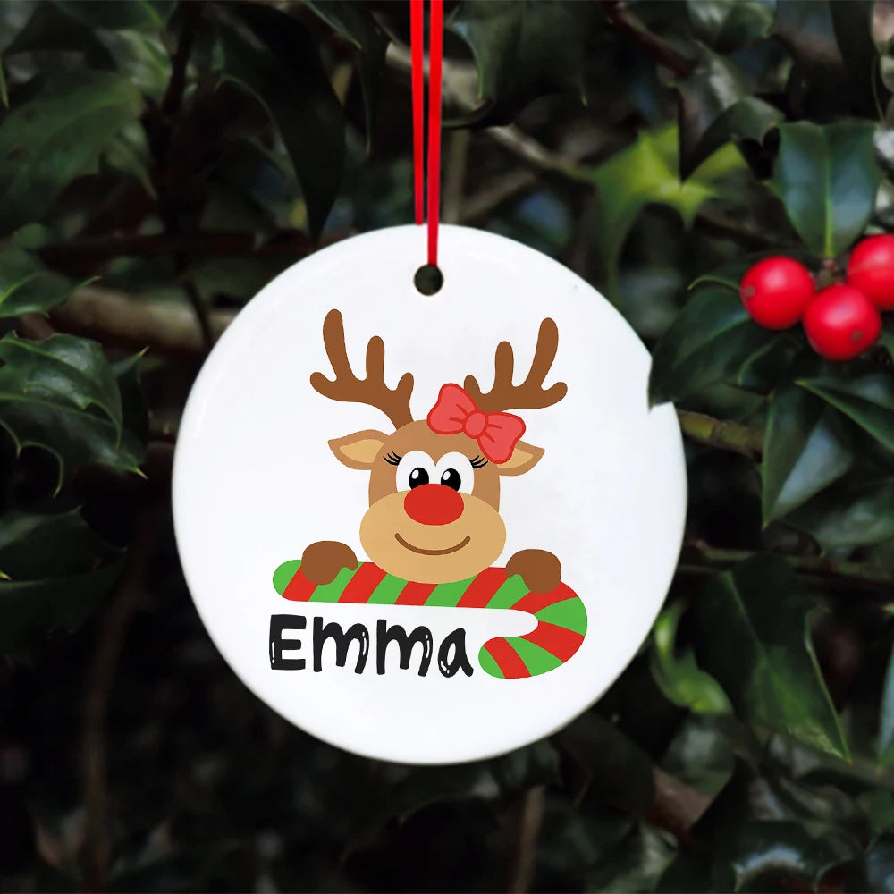 Custom Ceramic Deer Bauble