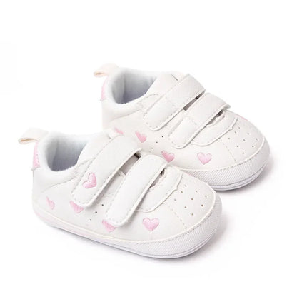 Cute Embroidery Stars and Hearts PU Sneaker