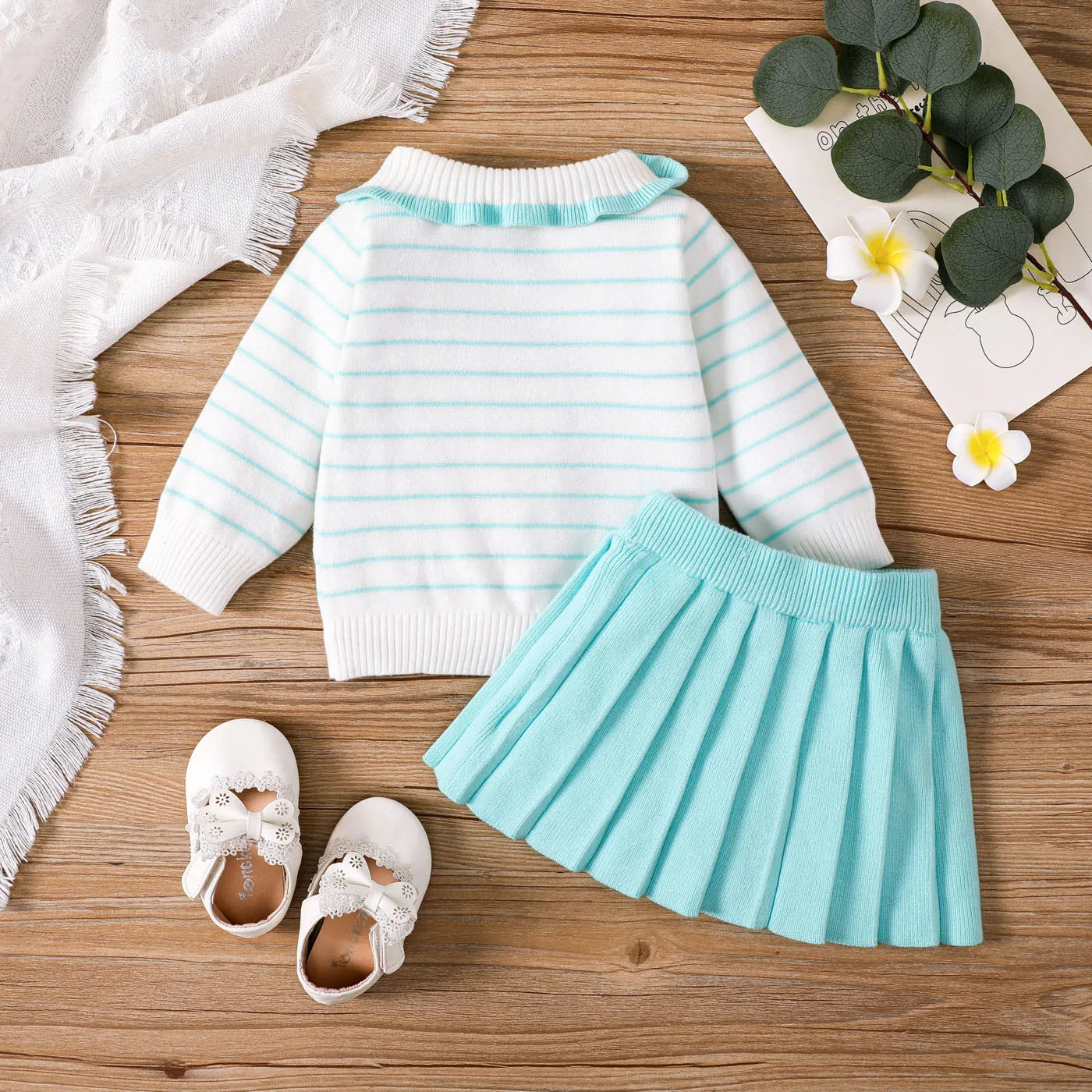 Baby Girl Ruffle Sweater  Skirt Set