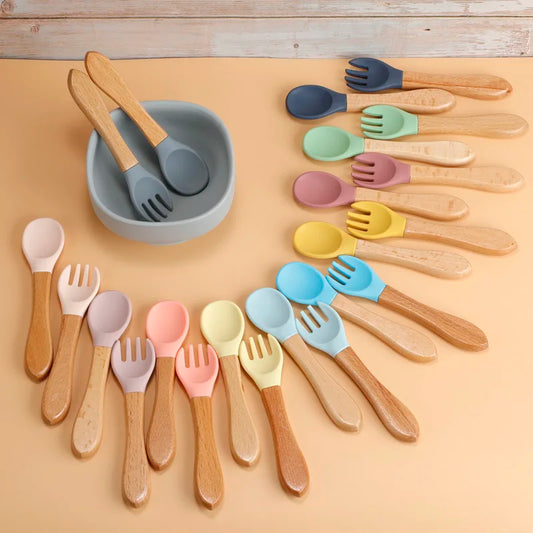 Silicone Baby Feeding Spoon Set