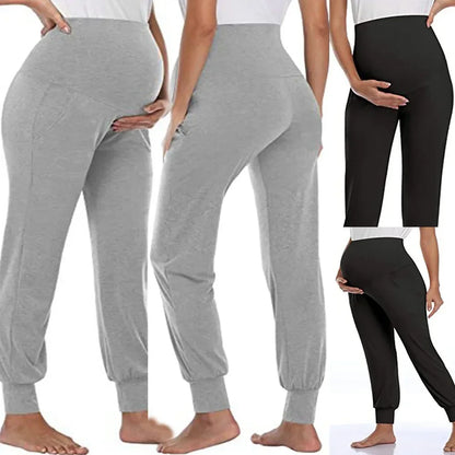 Spring Maternity Casual High-Waist Joggers