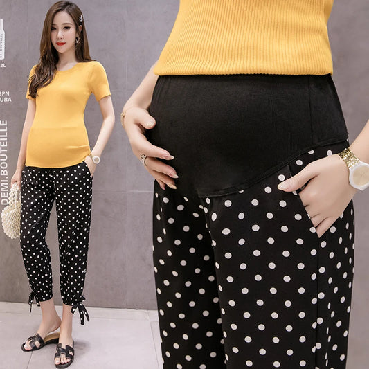 Spring Summer Maternity Dots Pants