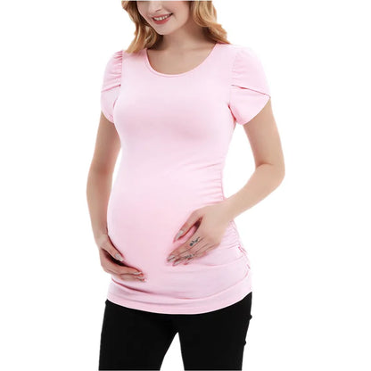 Summer Maternity Petal Sleeve T-Shirt