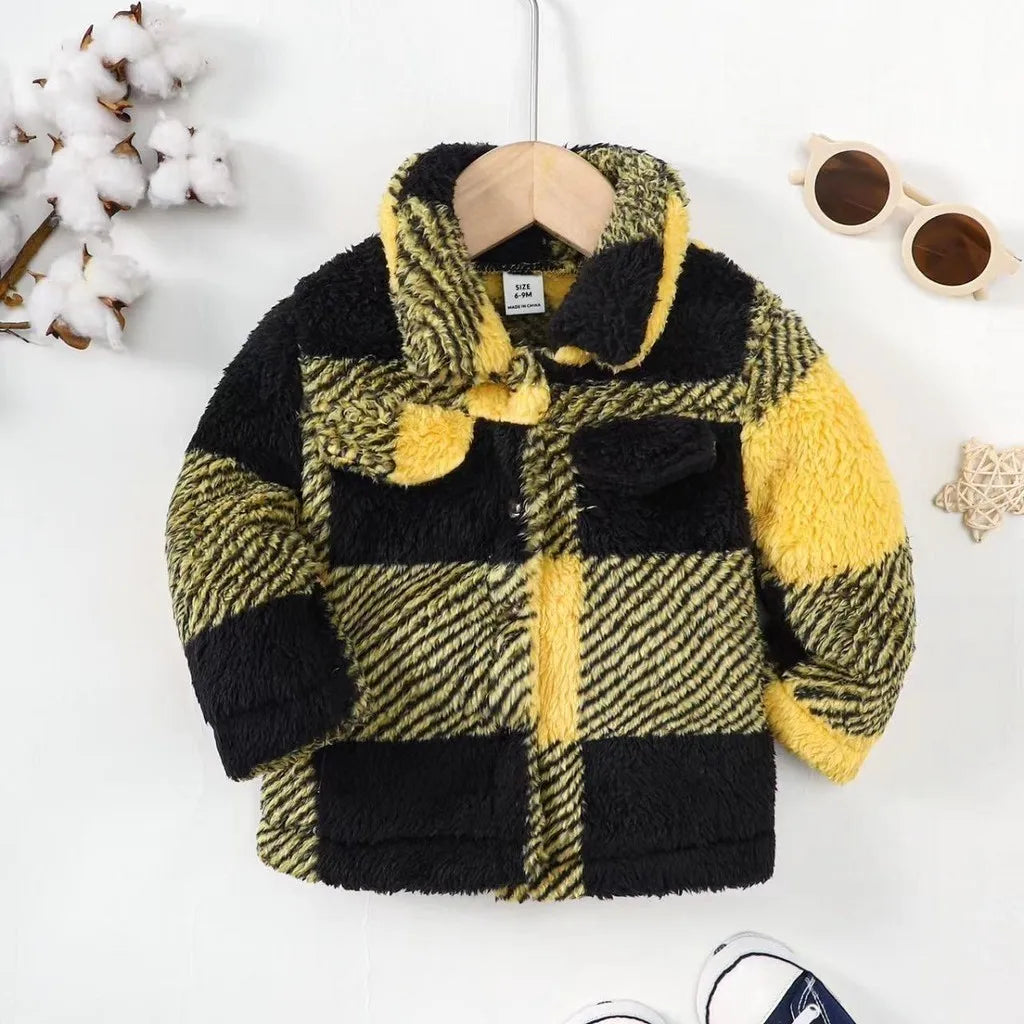 Toddler Plush Plaid Winter Jacket