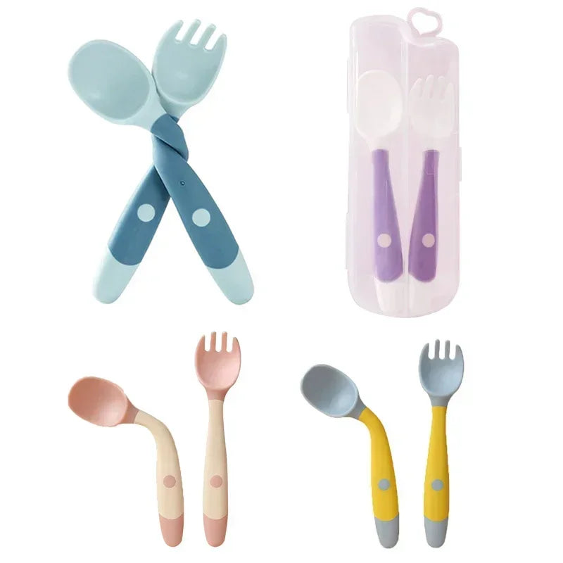 Toddler Silicone Spoon & Fork Set