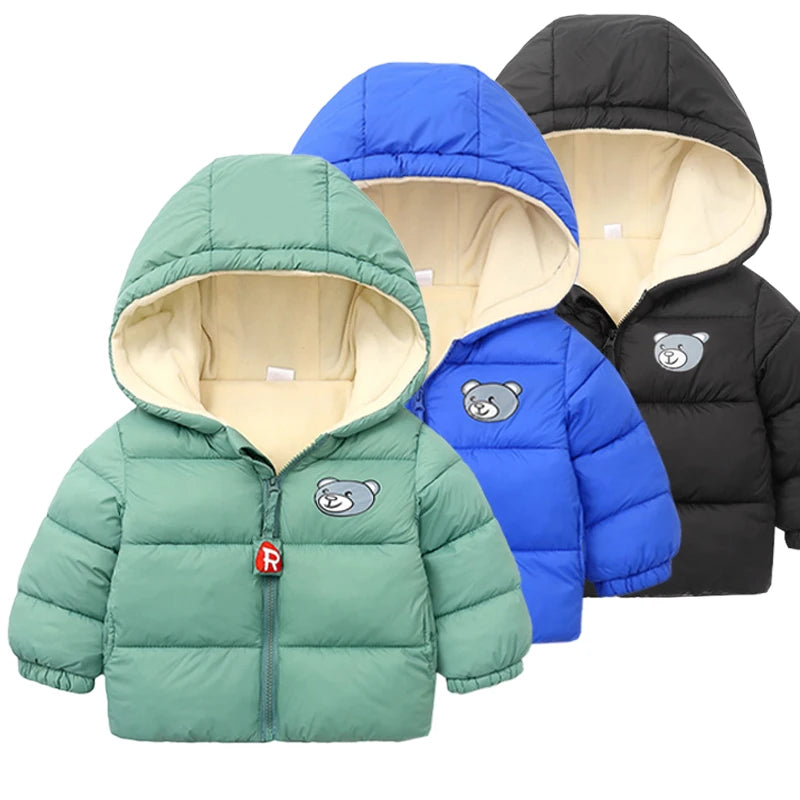 Winter Baby Boys' Cartoon Bear Fleece Jacket