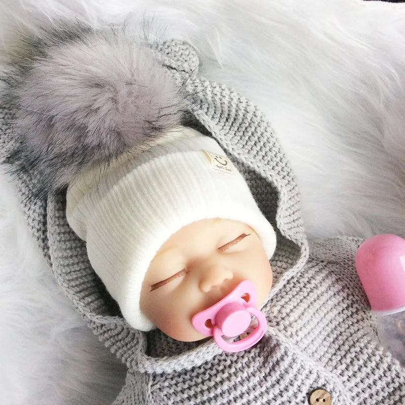 Winter Baby Pompom Knitted Hats